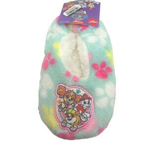 Nickelodeon PAW Patrol Non Skid Plush Slippers-Pink/Mint-3-4T-NWT